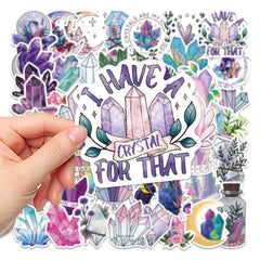 50 Sheets Crystal Plant Sticker Decals for DIY Crafts
