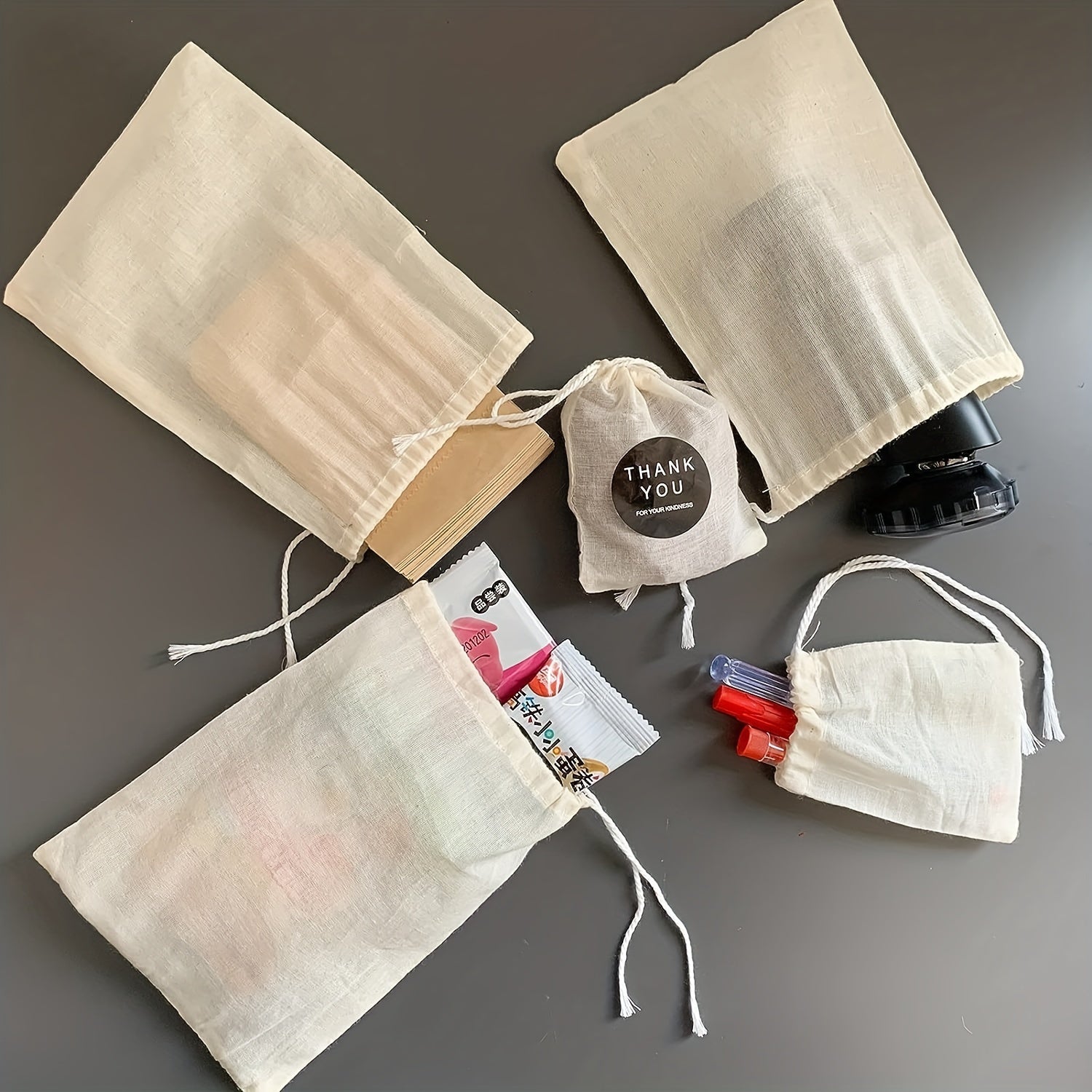 20pcs Muslin Bag Pouch Cotton Drawstring Wedding Home Supplies