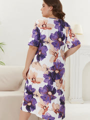 Casual Nightdress Womens Plus High Stretch Tee Sleep Dress