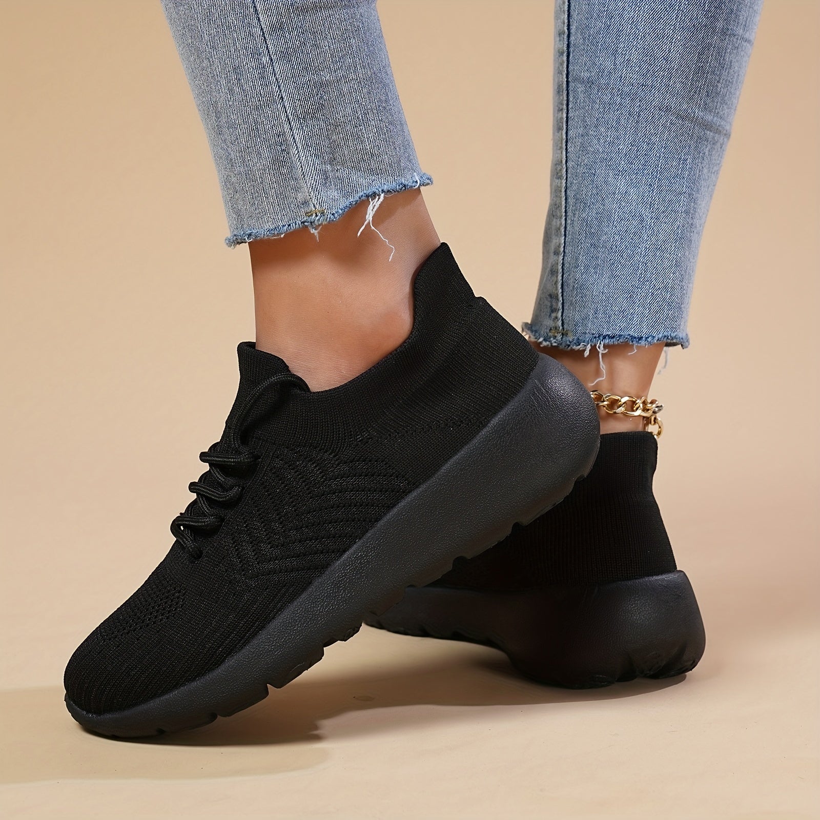 Breathable Lightweight Woven Shoes Non Slip Running Sneakers