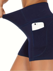 High Waist Pocket Skinny Shorts Butt Lifting Quick drying