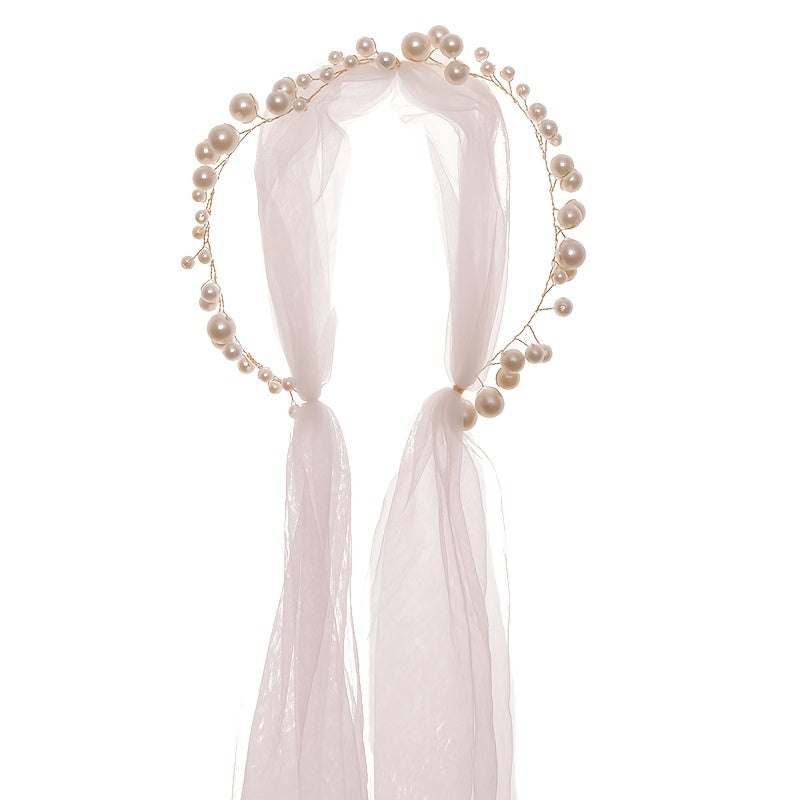 Bridal Headpiece Faux Pearl Soft Chain Hairband Hair Accessories Wedding