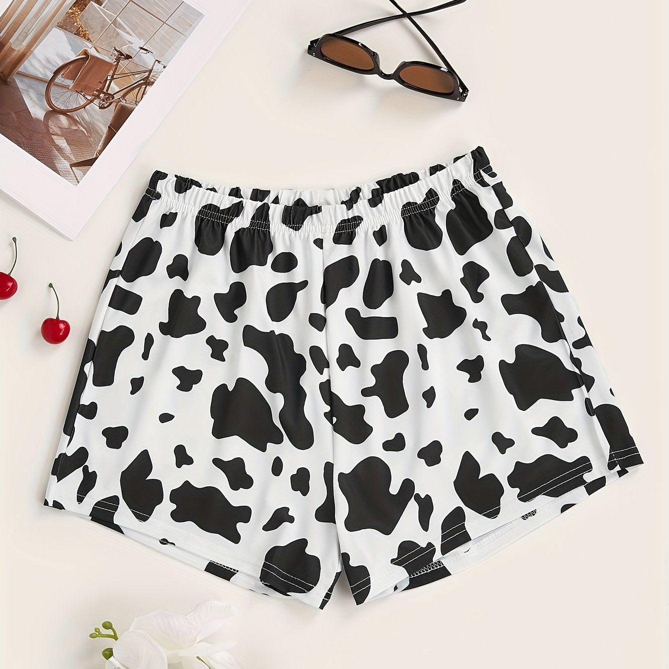Cow Print Hotpants Random Print Casual Every Shorts Women's Clothing