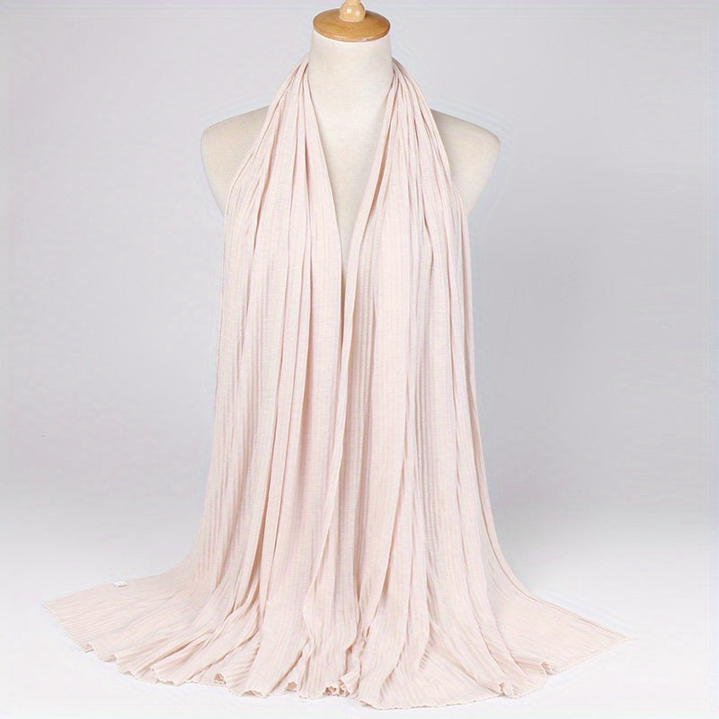 Classic Wrinkle Shawl Long Thin Sunscreen Shawl Breathable Scarf