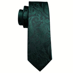 Barry Wang Men's Green Paisley Floral Tie Set