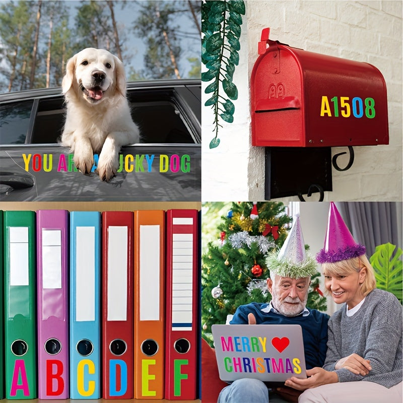 24 Sheets Waterproof Letter Stickers for Mailboxes Cars Numbers Symbols