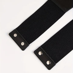 Vintage Double Layer Engraved Buckle Wide Elastic Girdle