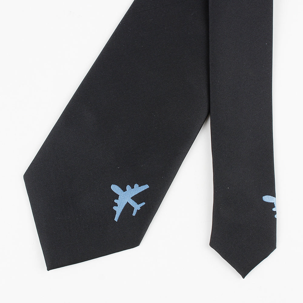Men's Embroidered Airplane Necktie Tie Neckwear