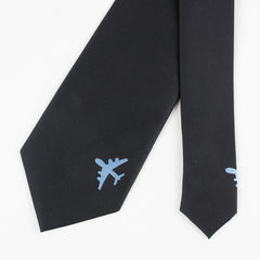 Men's Embroidered Airplane Necktie Tie Neckwear