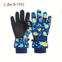 Children's Ski Gloves Windproof Waterproof Plus Velvet Thickening