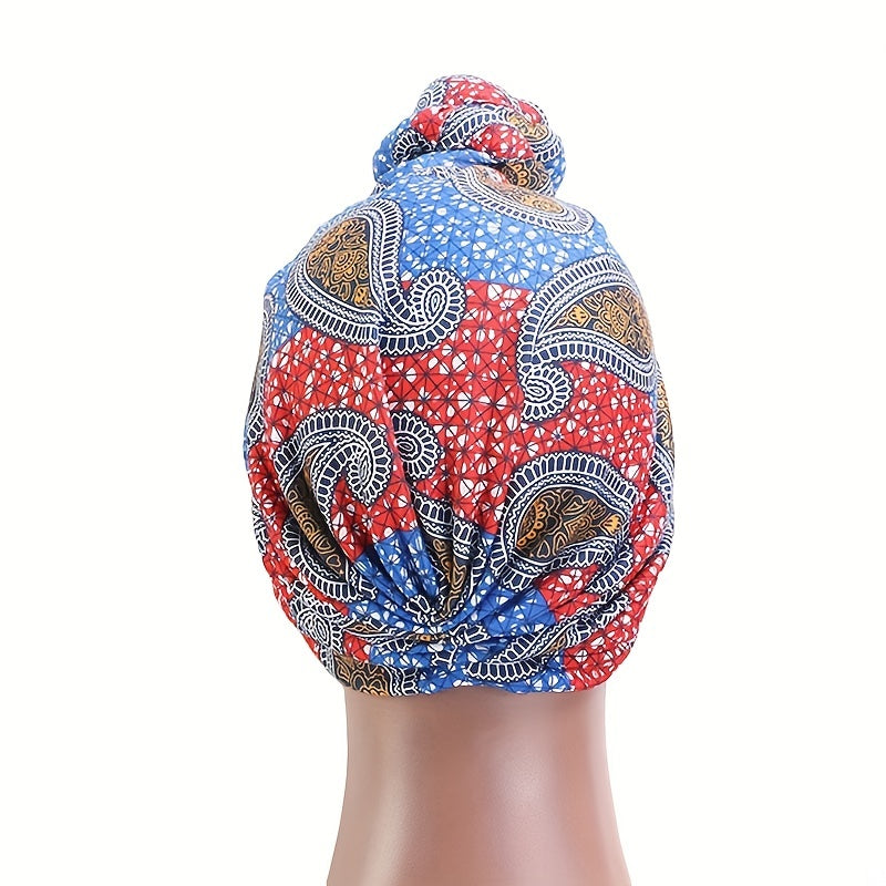 Boho Print Turban Cap Vintage Head Wrap Bandanas Stretchy Beanie Hat