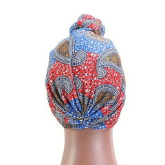 Boho Print Turban Cap Vintage Head Wrap Bandanas Stretchy Beanie Hat
