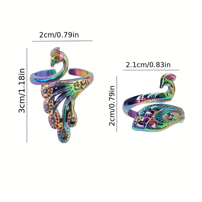 4pcs Crochet Rings Thread Lead Ring Peacock Yarn Guide Finger Holder Ethnic Knit