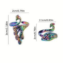 4pcs Crochet Rings Thread Lead Ring Peacock Yarn Guide Finger Holder Ethnic Knit