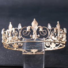 Vintage Golden Crystal Wedding Tiara Bridal Crown