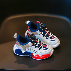 Boys' Basketball Shoes with Rotating Buckle Non Slip Sneakers