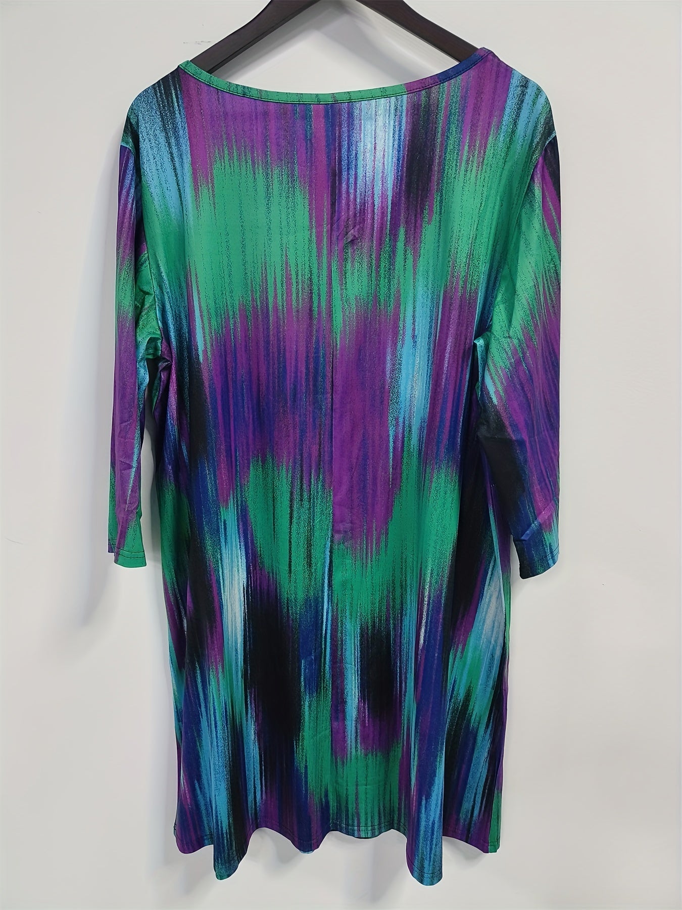 Casual Dress Women's Plus Print Half Sleeve Round Neck Tee Dress