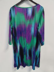Casual Dress Women's Plus Print Half Sleeve Round Neck Tee Dress