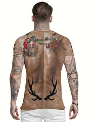 Funny Muscle Pattern Christmas Tee Shirt for Men