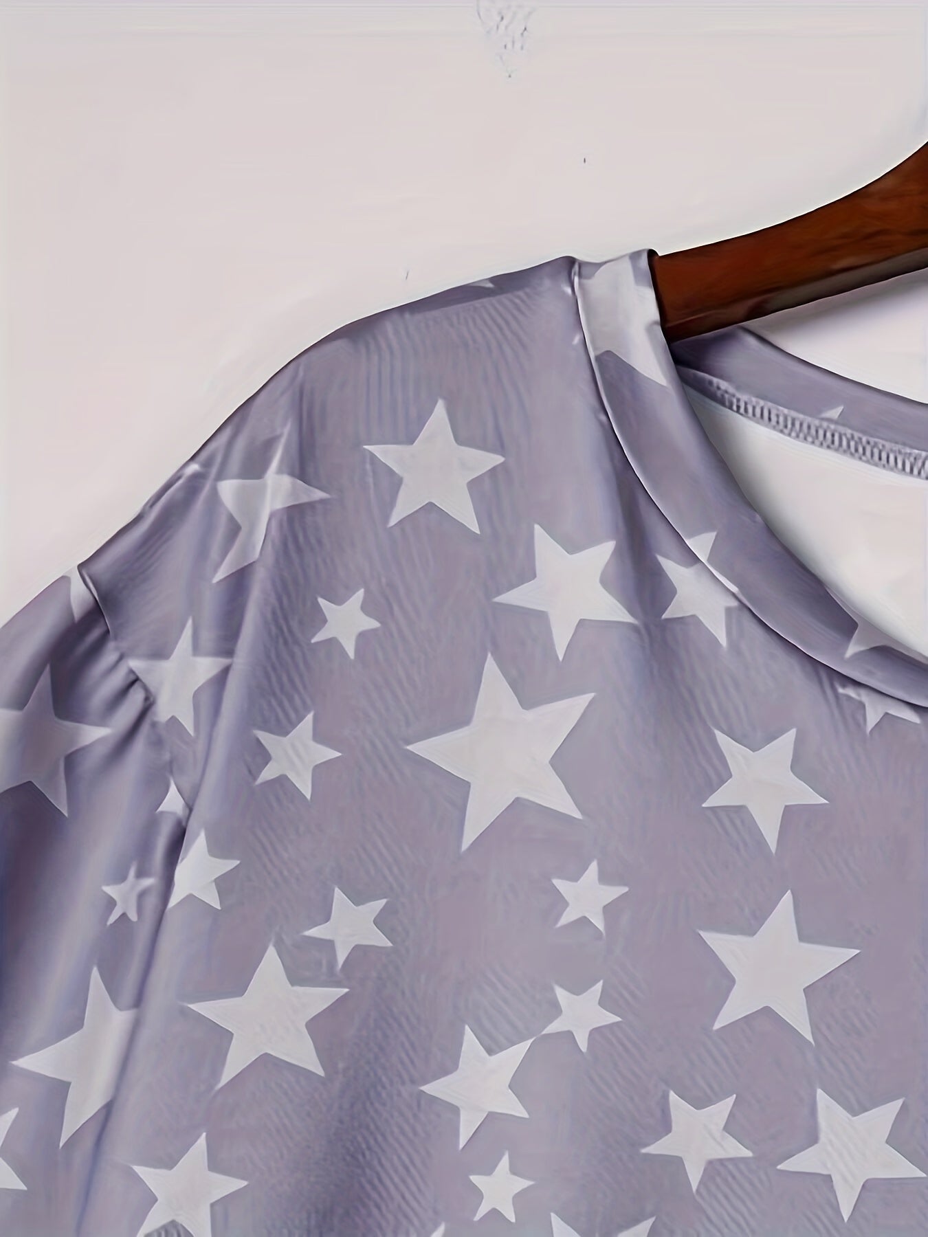 Stars Print Casual Two piece Set Crew Neck Short Sleeve Tee & Drawstring Shorts