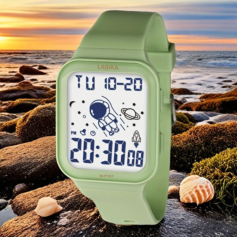 Girls' Digital Watch Astronaut & Planets IPX7 Water Resistant TPU Strap