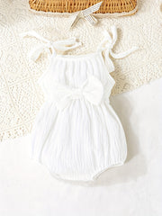 Sweet Infant Baby Girls Bowknot Suspenders Cotton Cami Onesie Romper