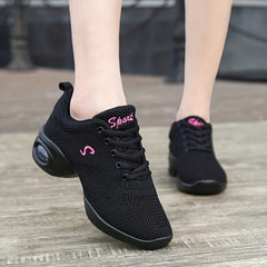 Women's Arch Support Jazz Dance Shoes Lace Up Mesh Sneakers