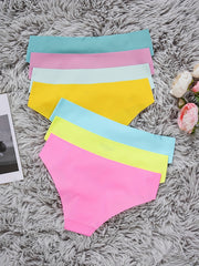7pcs Seamless Solid Briefs Stretchy Intimates Panties Women's Lingerie