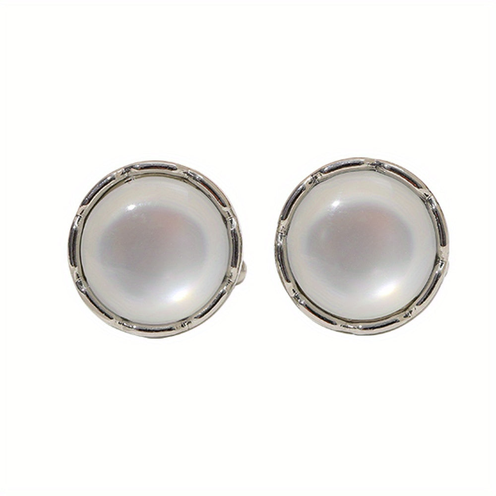 Faux Pearl Cufflinks Suit Button Cufflinks Shirt Studs