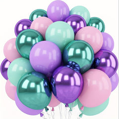 50pc Macaroon Pink Green Purple Balloon Set