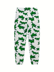 Boys Crocodile Print Pajamas Set Long Sleeve Top & Pants