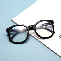 Retro Large Round Clear Lens Blue Light Blocking Glasses