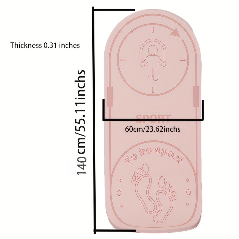 Portable TPE 8mm Thick Oval Yoga Mat Non-slip 140x55in