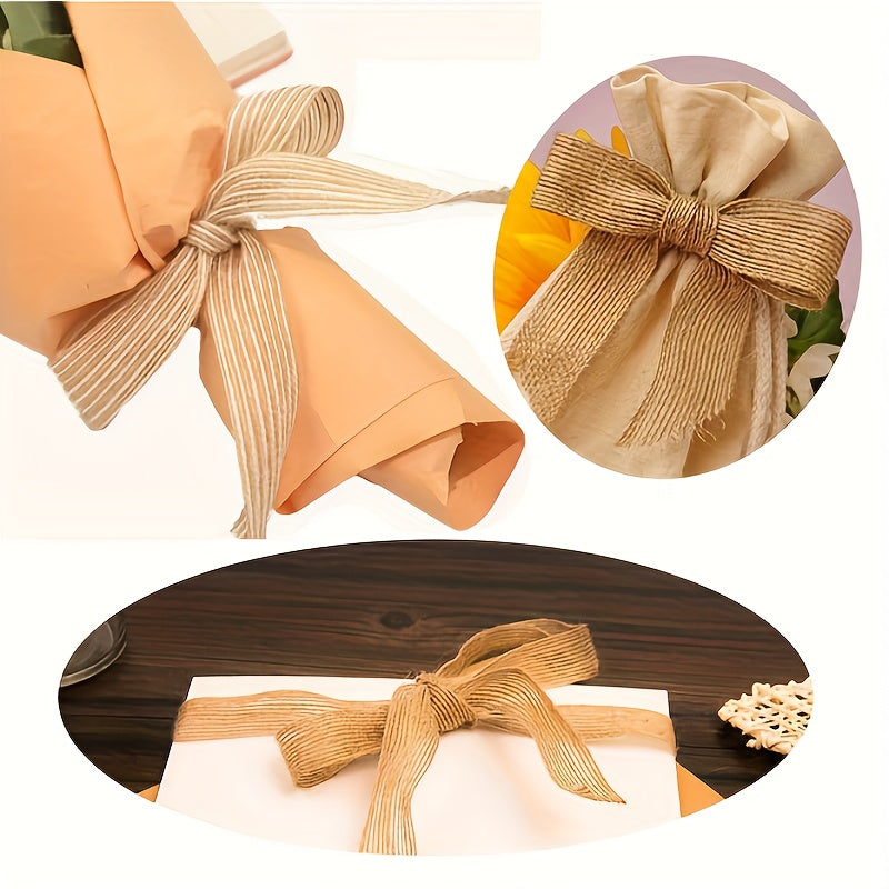 10m Natural Jute Ribbon Fish Silk Linen Roll Handicraft Decorative Ribbon