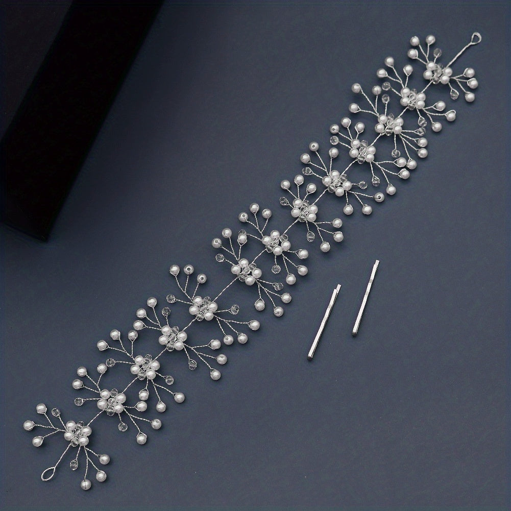 Crystal Head Piece Hairband with Bobby Pin Wedding Bridal Bridesmaid