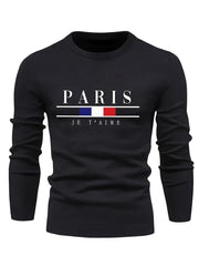 Men's Knitted Sweater Classic PARIS Pattern Crew Neck
