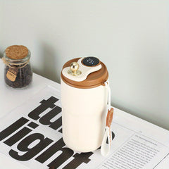 Insulated Stainless Steel Vacuum Cup with Temp Display for Hot & Cold Drinks