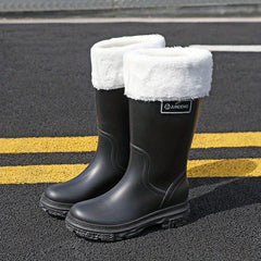Women's Warm Waterproof Mid Calf Rain Boots