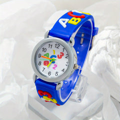 Teen Letter Number Print Round Dial Quartz Watch For Gift Daily Life