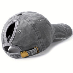 Summer Sunscreen Men's Baseball Cap with Ponytail Design