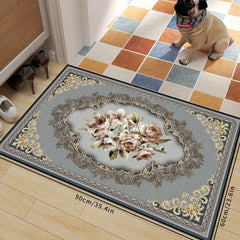 Non Slip Floral Welcome Mat Machine Washable Indoor Outdoor Entrance Mat