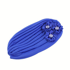 Kids' Diamond Flower Pleated Turban Hat