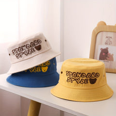 Kids Bear And Letter Graphic Bucket Hat Fisherman Hat Wide Brim Beach Basin Hat