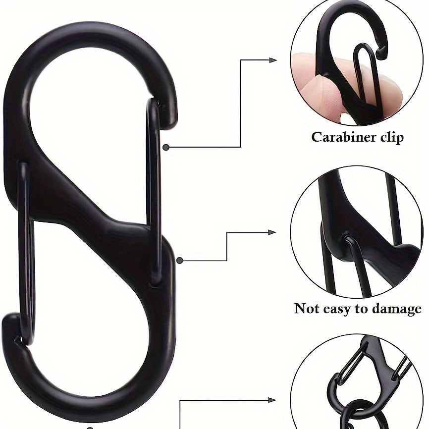 5pcs S Carabiner Clip Snap Hooks For Keychain Fishing Camping Outdoor Sports