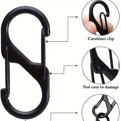5pcs S Carabiner Clip Snap Hooks For Keychain Fishing Camping Outdoor Sports