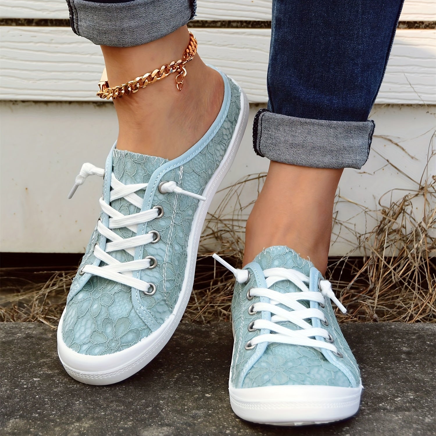 Women's Canvas Lace-Up Comfy Shoes