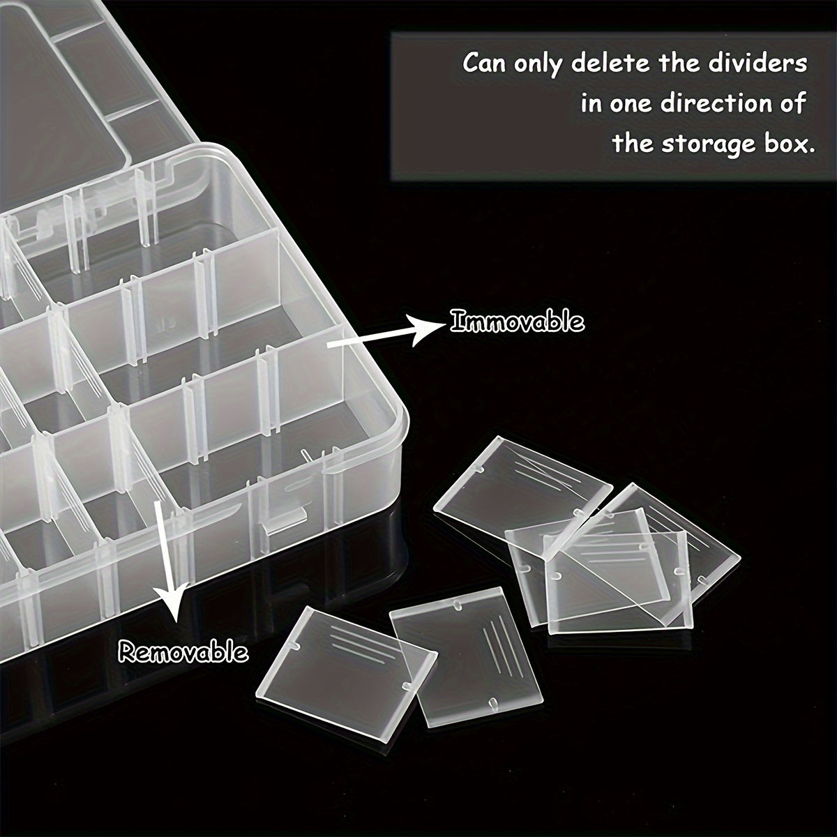 24-Grid Plastic Storage Box Transparent Detachable Tray Waterproof Dustproof