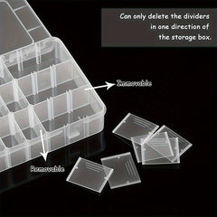 24-Grid Plastic Storage Box Transparent Detachable Tray Waterproof Dustproof