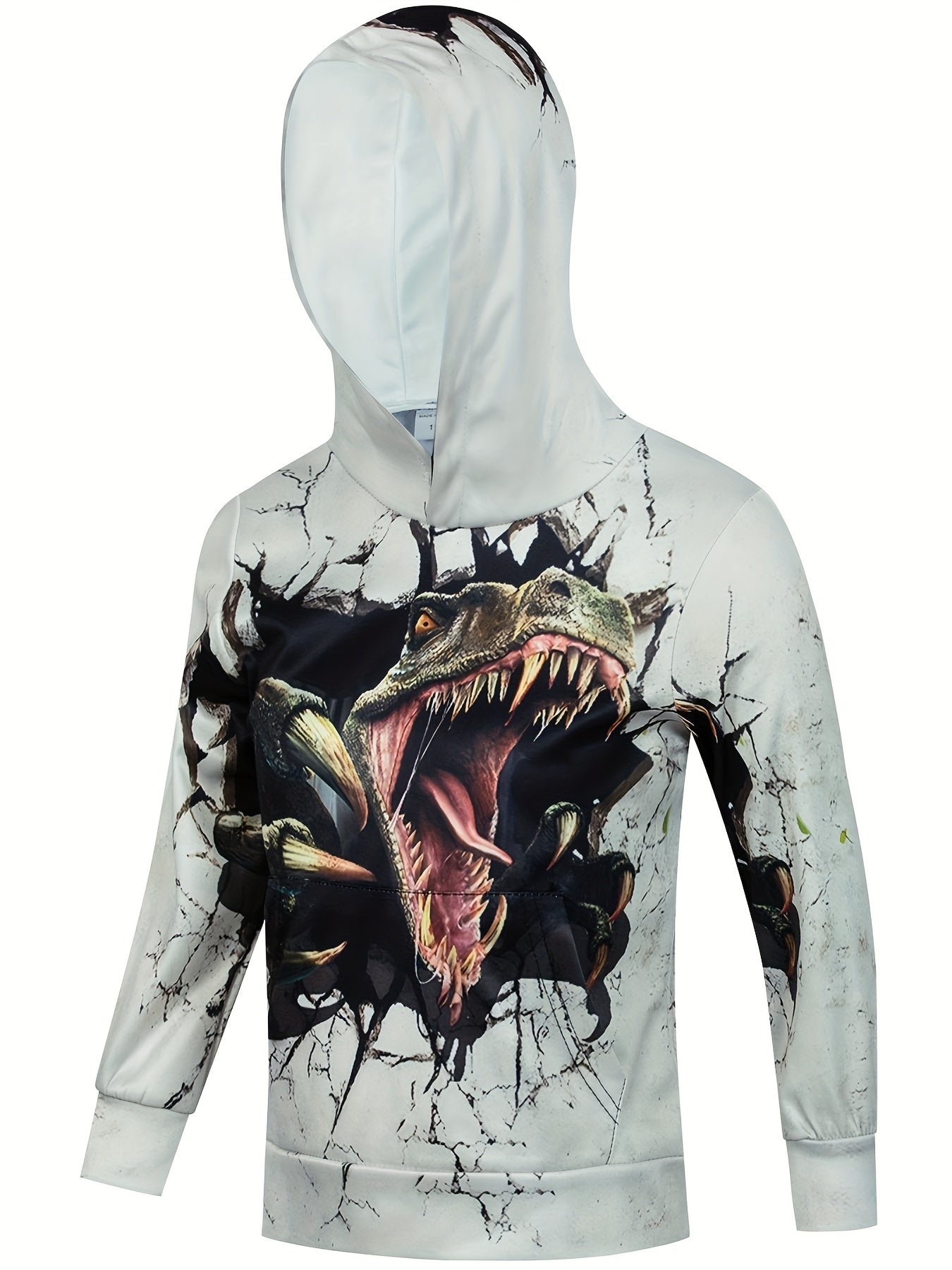 Boy's Dino Graphic Novel Hoodie Casual Breathable Sweatshirt