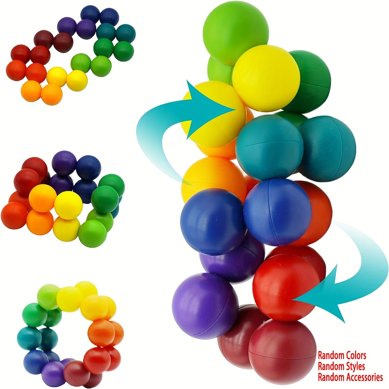 Autism Sensory Toys For Kids - Inseparable Rainbow Ball - Fidget Toys Adults